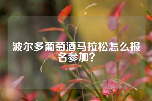 波尔多葡萄酒马拉松怎么报名参加？